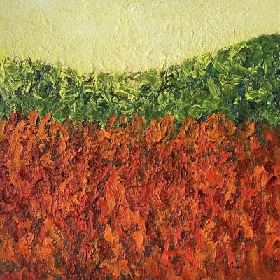 Der Garten im Frühling, 60x60cm, 2024